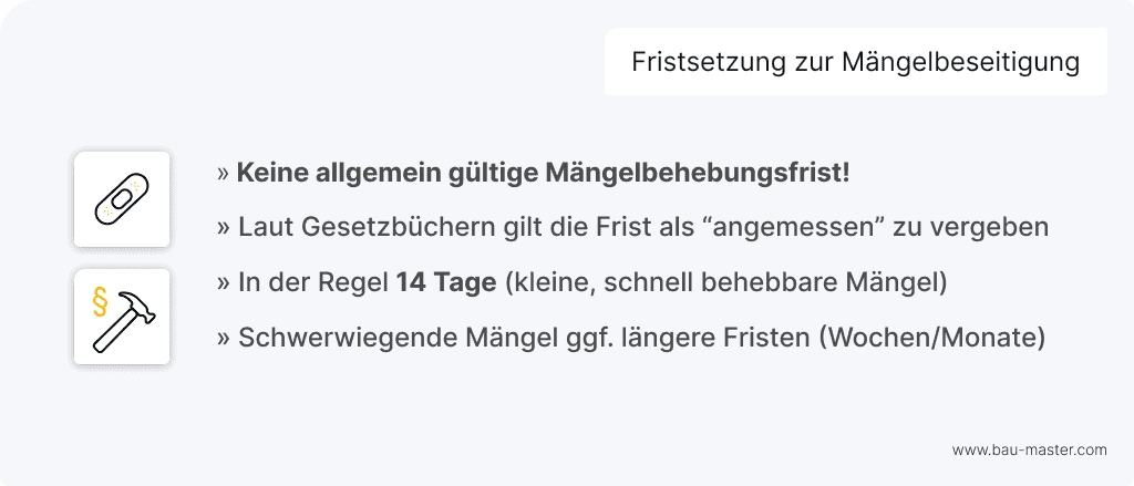 Mängelbeseitigung Fristsetzung