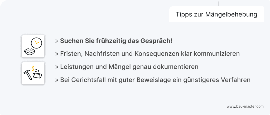 Mängelbeseitigung Tipps