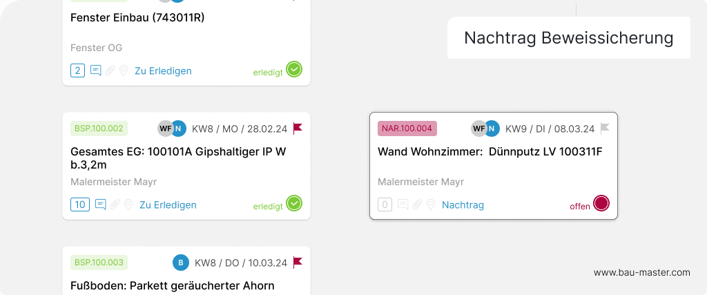 Nachtrag Beweissicherung