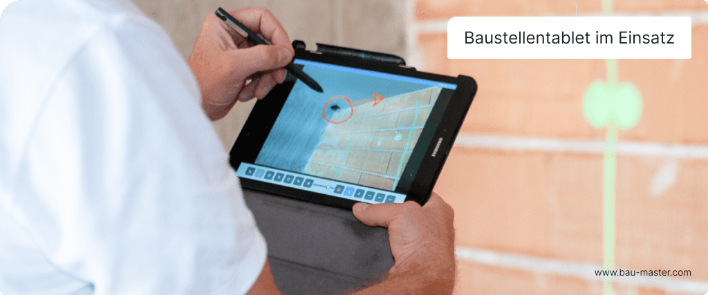 Baustellen Tablet im Einsatz