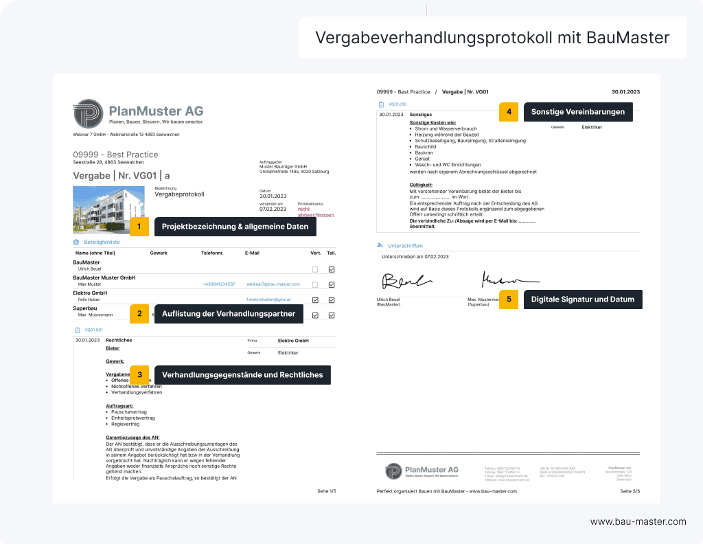 Vergabeverhandlungsprotokoll Muster BauMaster