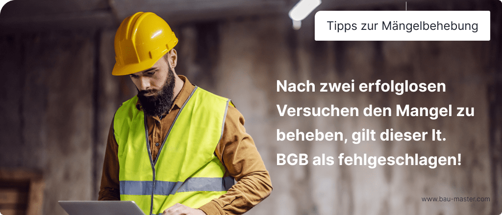 Mängelbeseitigung Hinweise