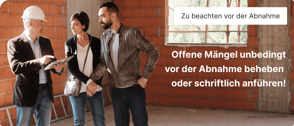 Mängelbeseitigung vor Abnahme