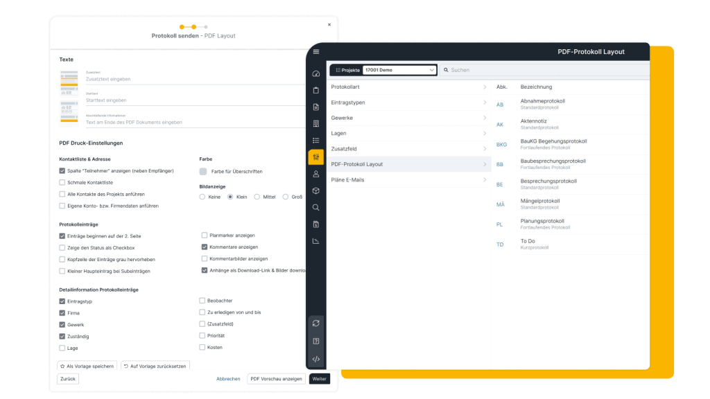 Digitales Baugedächtnis Bauprotokolle