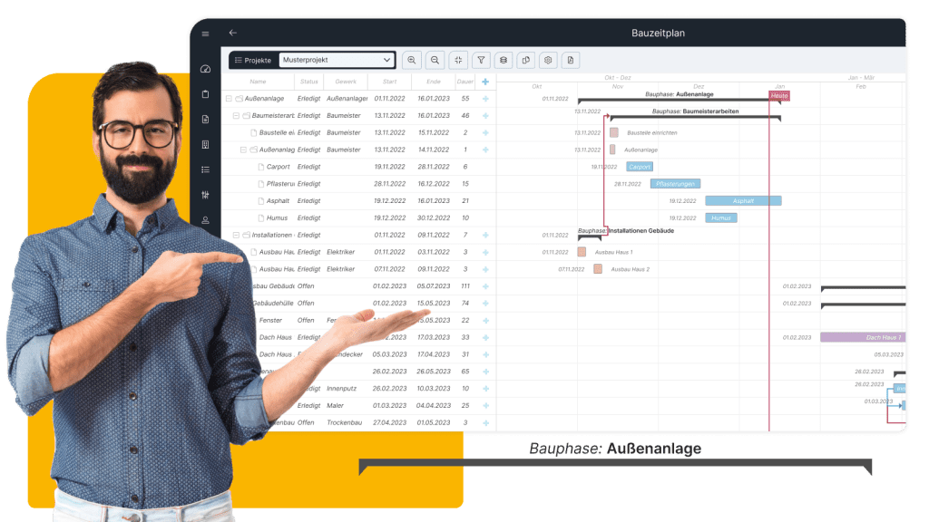Digitales Baugedächtnis Bauzeitplan