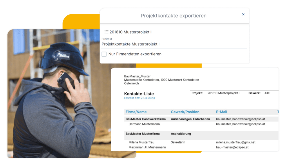 Digitales Baugedächtnis Kontakte