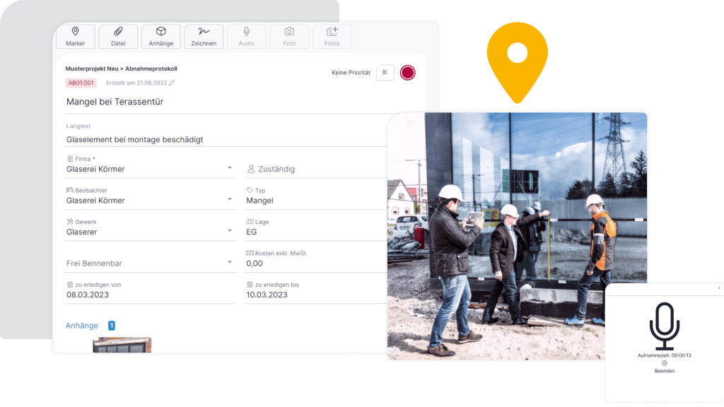 Bauabnahmeprotokoll Software Screen2
