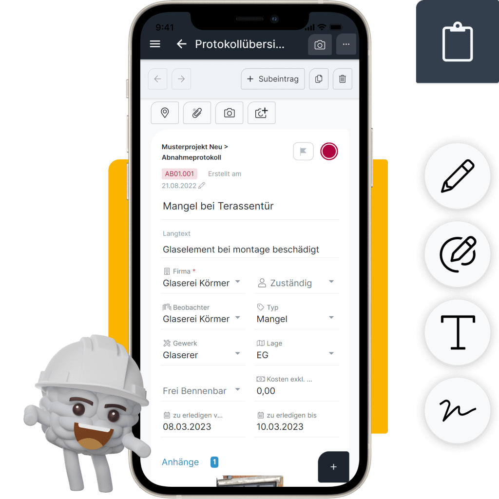Bauabnahmeprotokoll Software Header