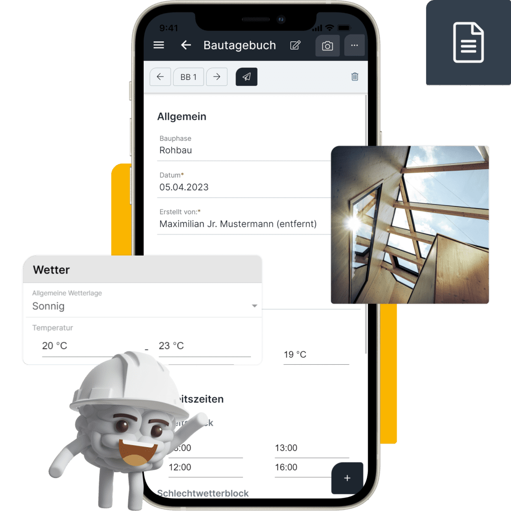 Baudokumentation App Header