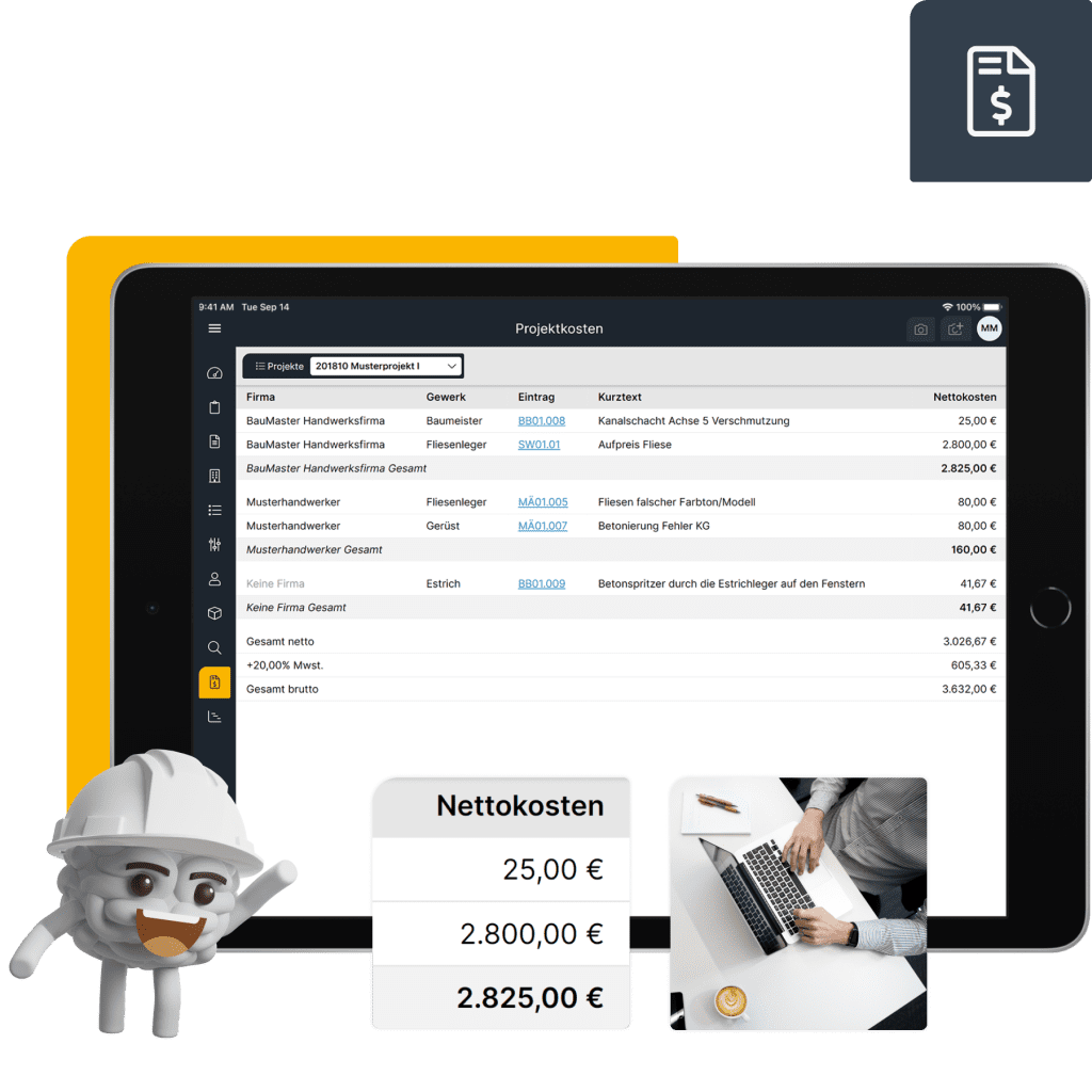 Baukostenmanagement Software Header