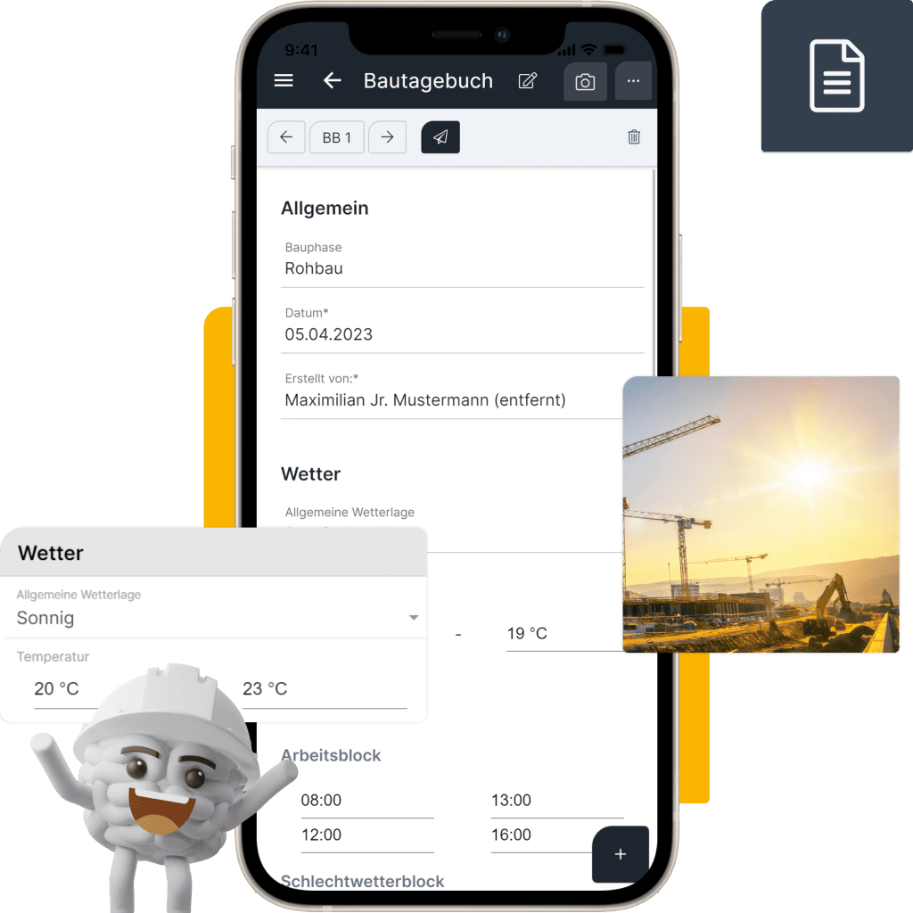 Bautagebuch App Header