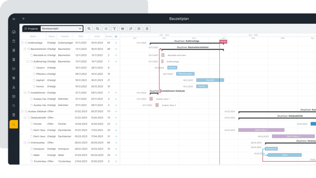 Bauzeitenplan Software Screen1
