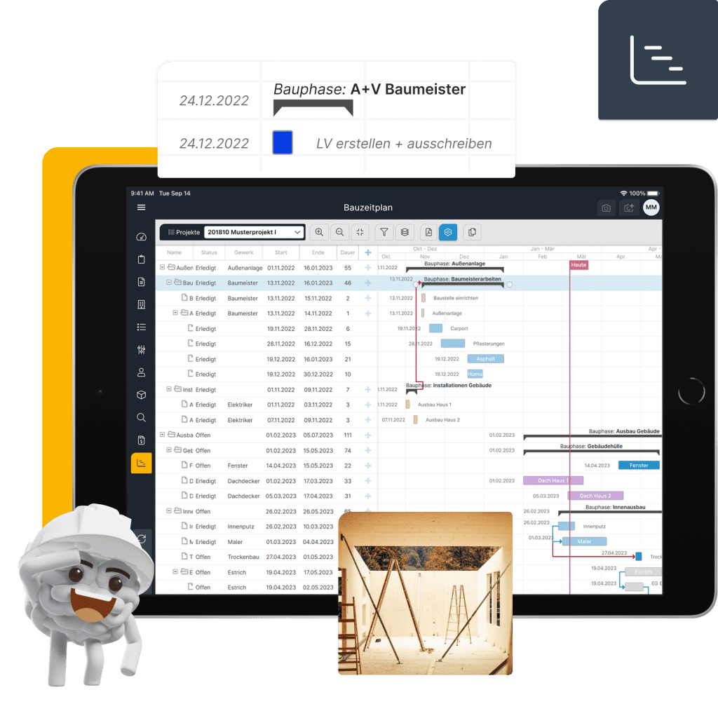 Bauzeitenplan Software Header
