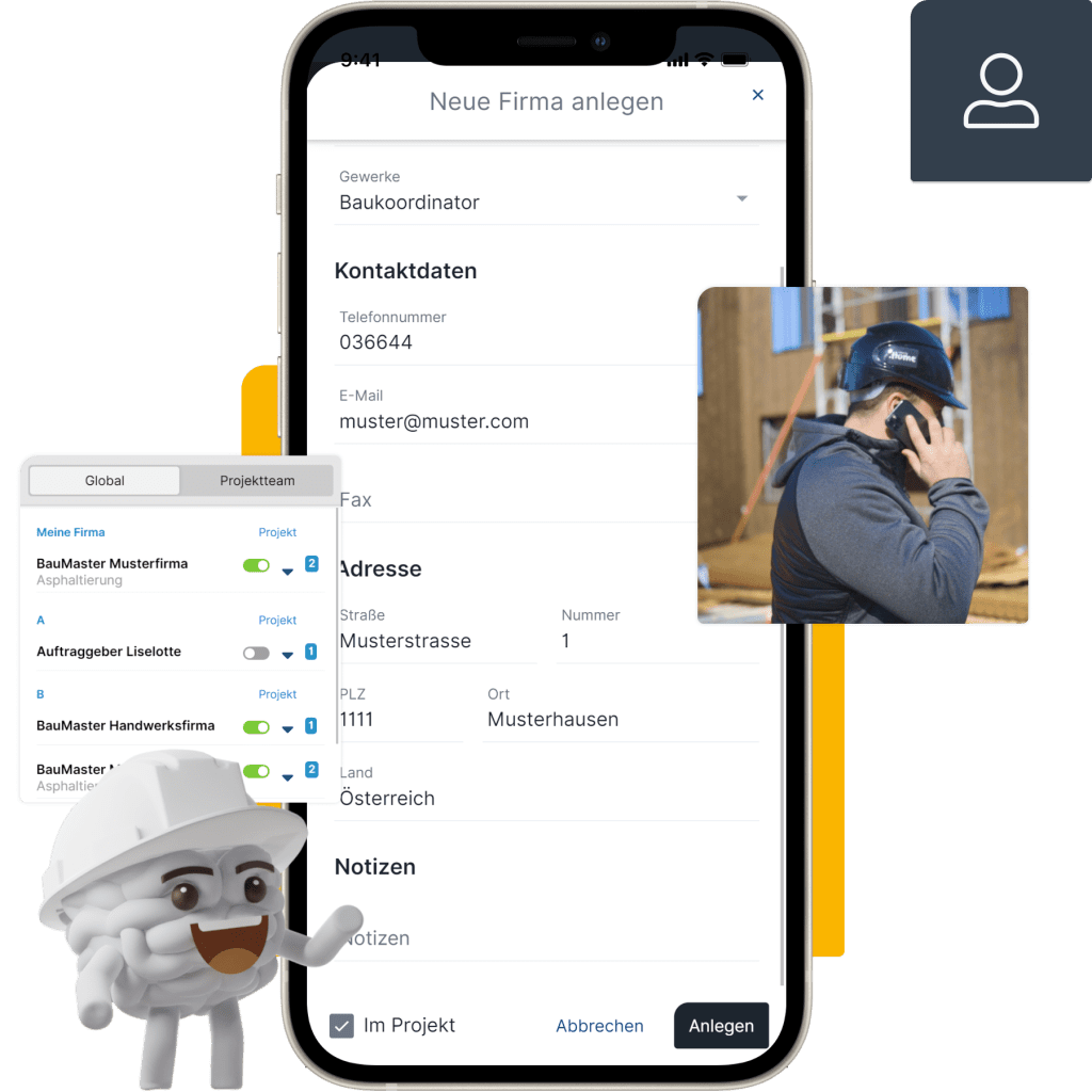 Kontaktverwaltung Header