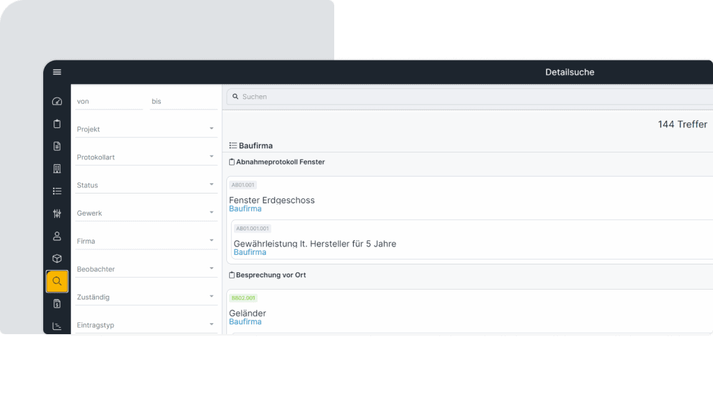 Suche Filter Screen2