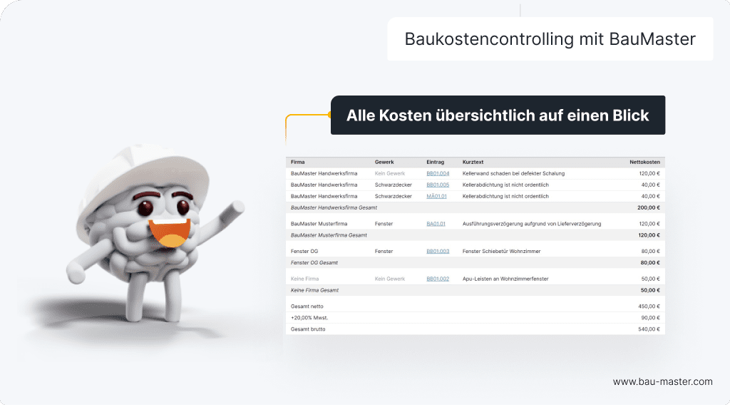 Zahlungsziel VOB Kostenkontrolle BauMaster