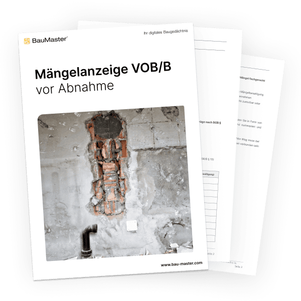 Mängelanzeige VOB vor Abnahme Vorschau