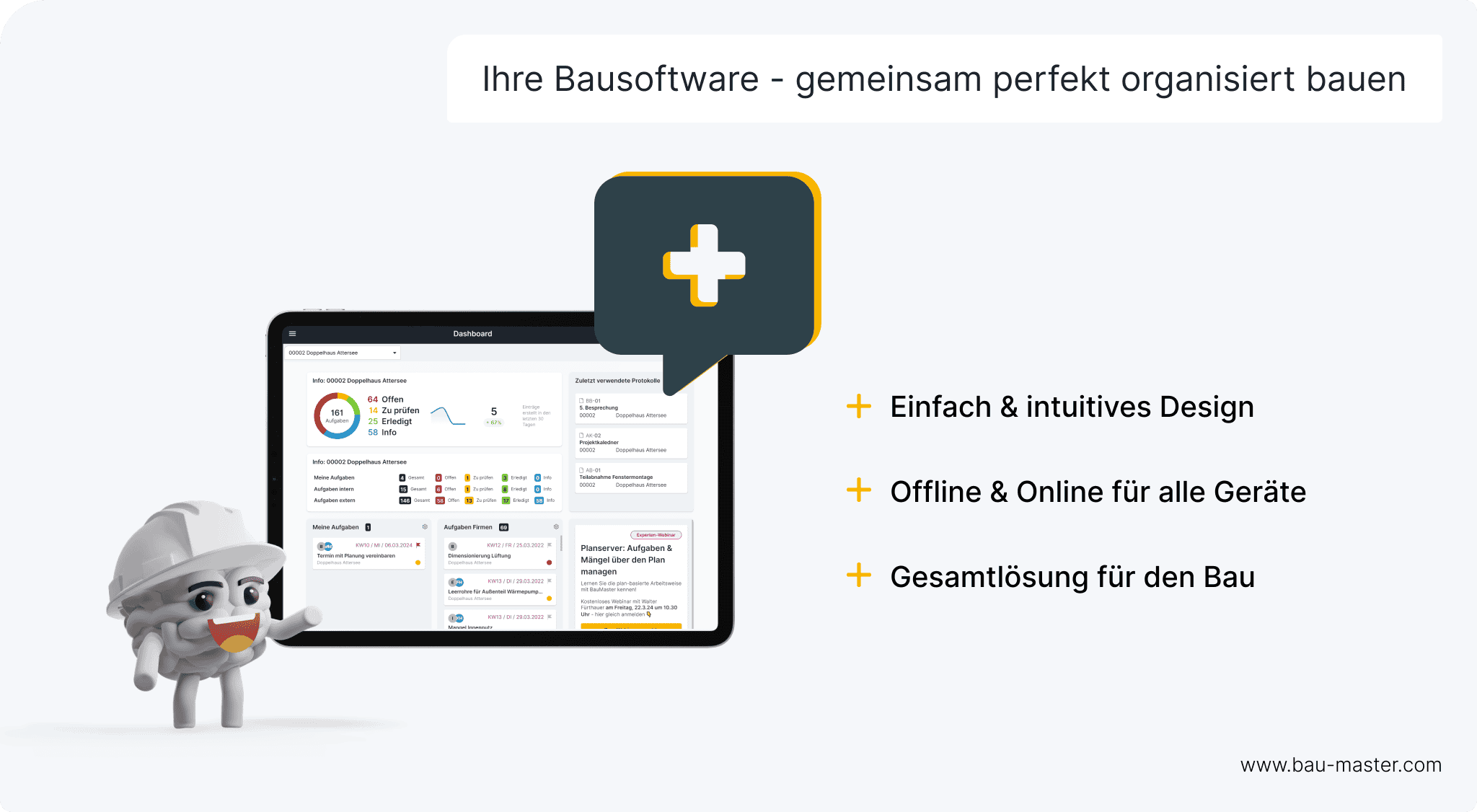 Projektmanagement Architekturbüro mit BauMaster