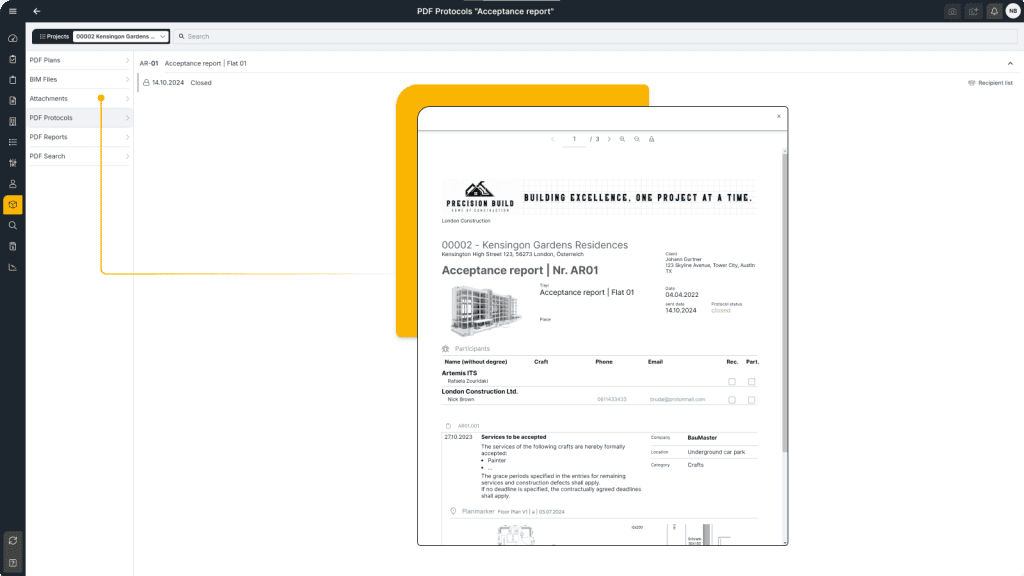 civil engineering project management software - screen 1