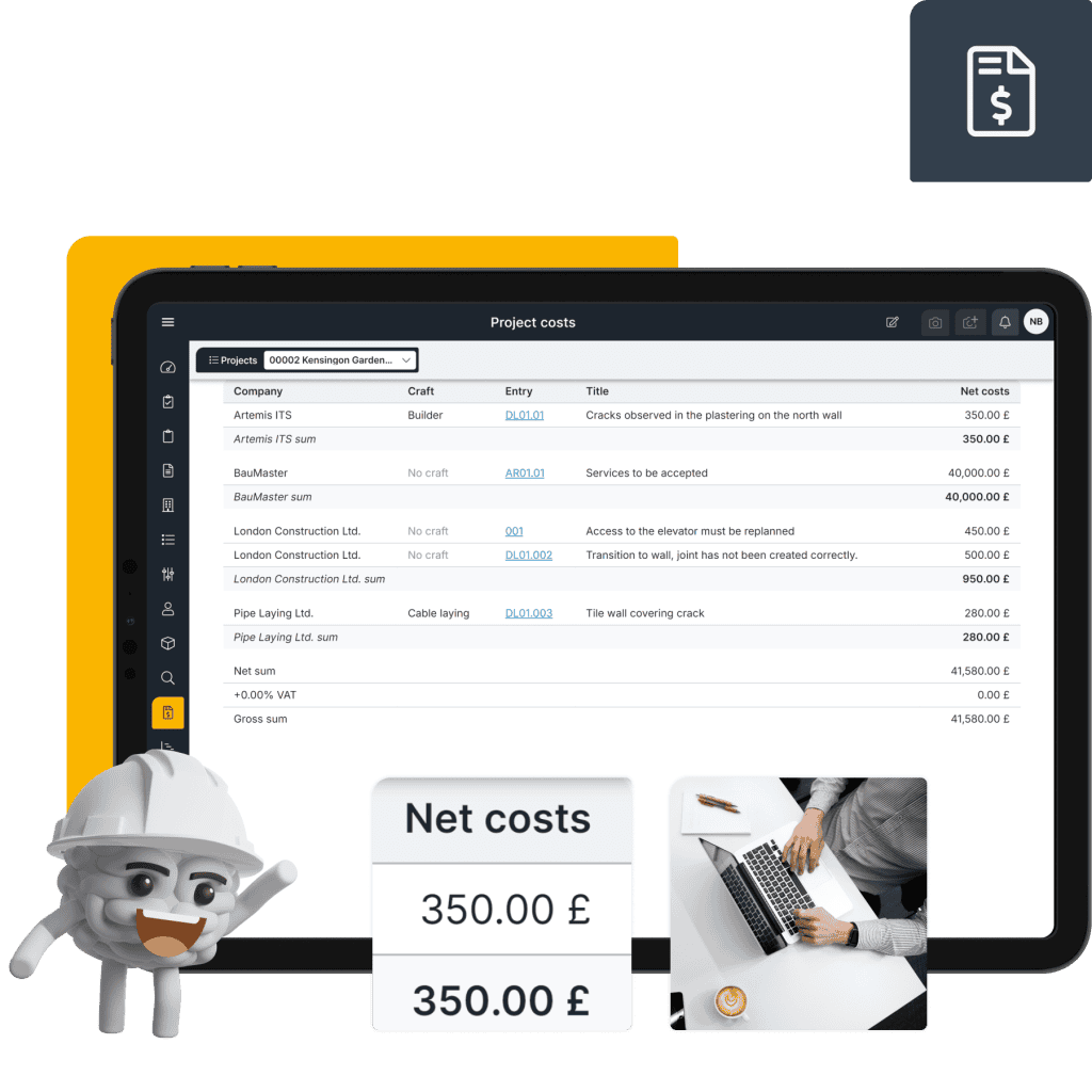 Construction cost management software Header