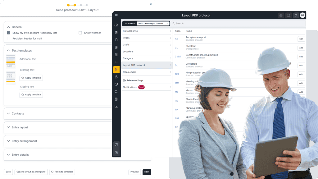 Construction daily log software - Screen 1