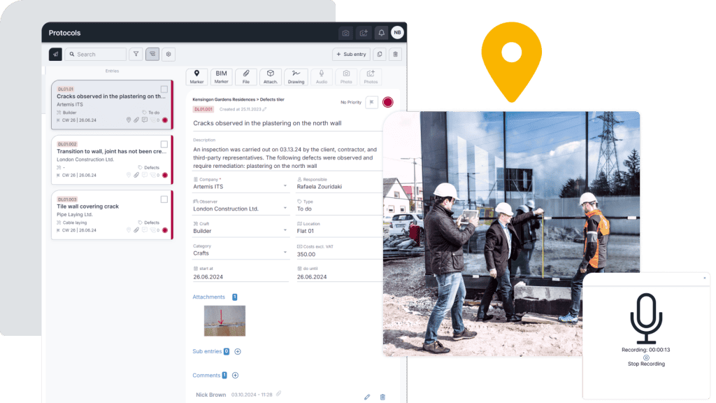 Construction inspection software - Screen 2