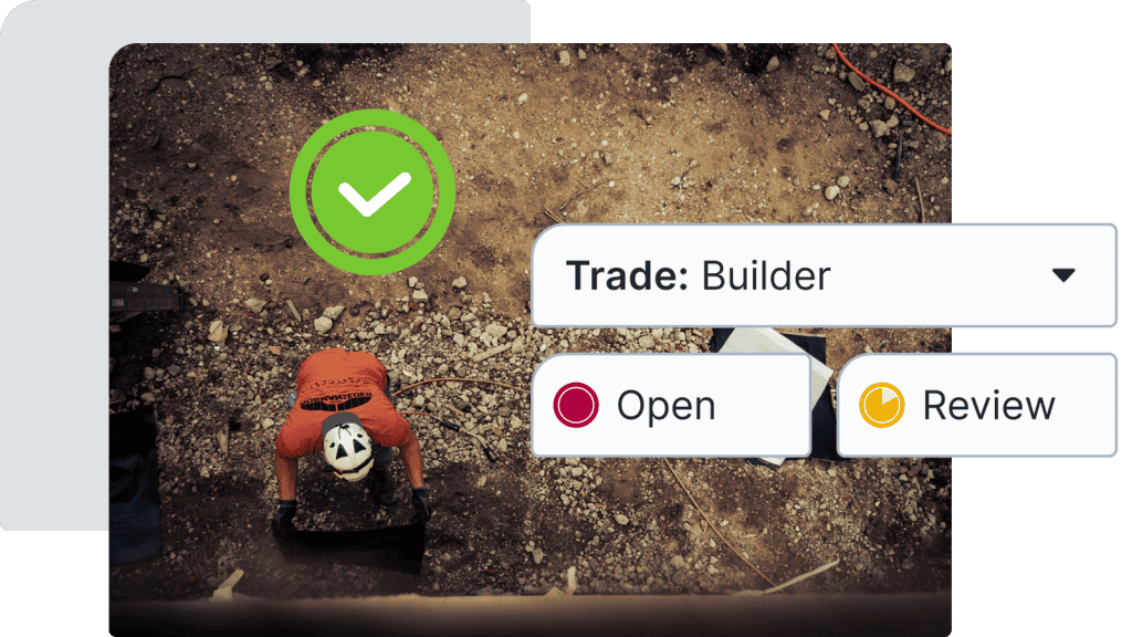 Construction monitoring software - Screen 1