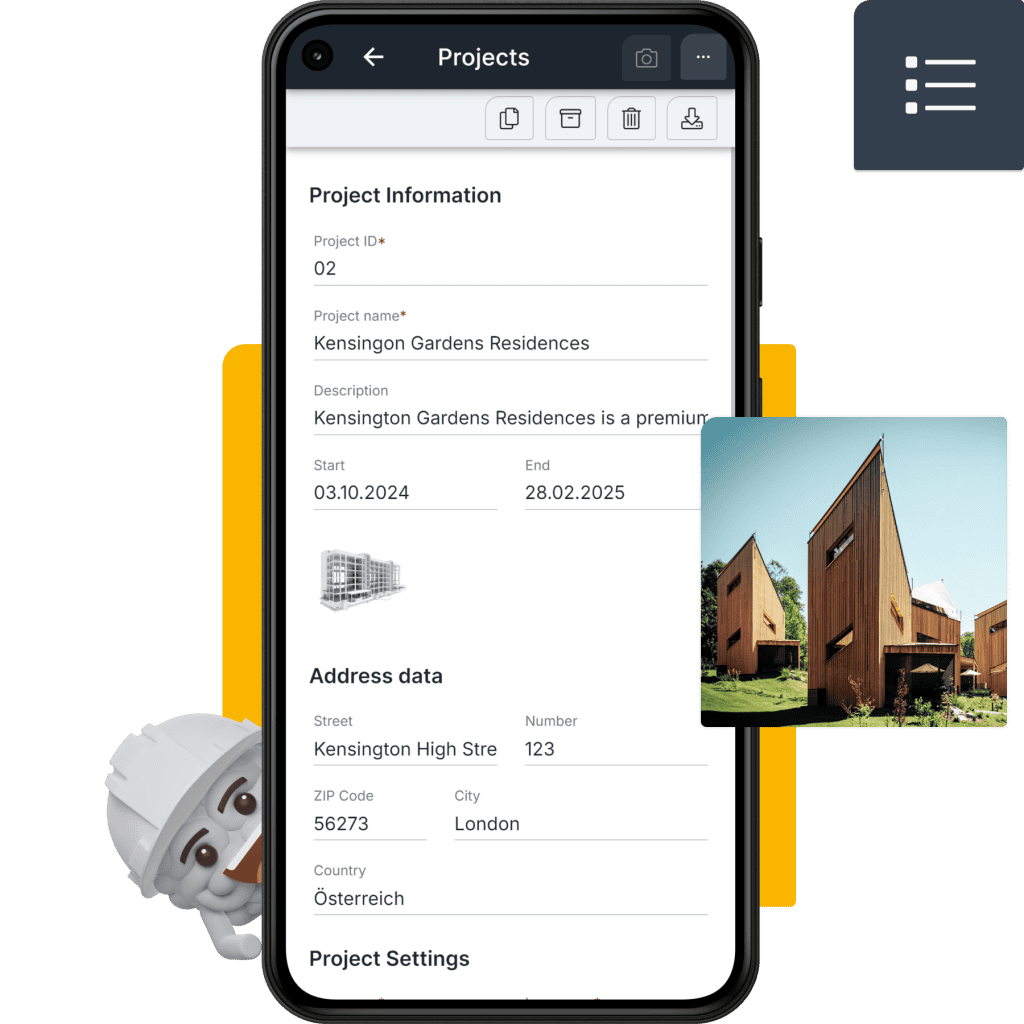 Construction project management software Header