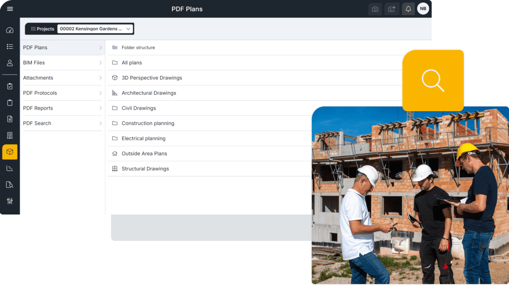 Digital construction software - Screen 1