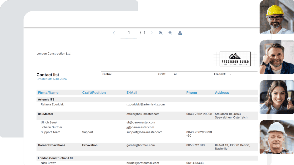 Integrated construction management software - Screen 2