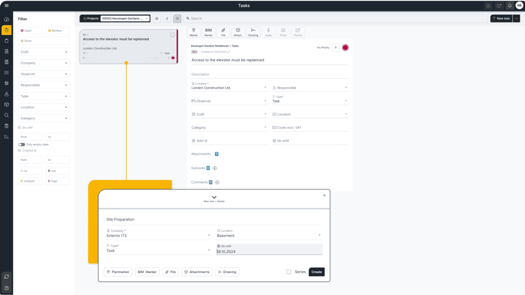 Site Management Software Screen 1